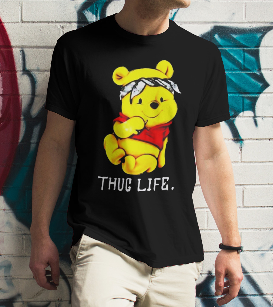 Rare Winnie The Pooh Thug Life Bandana T-Shirt