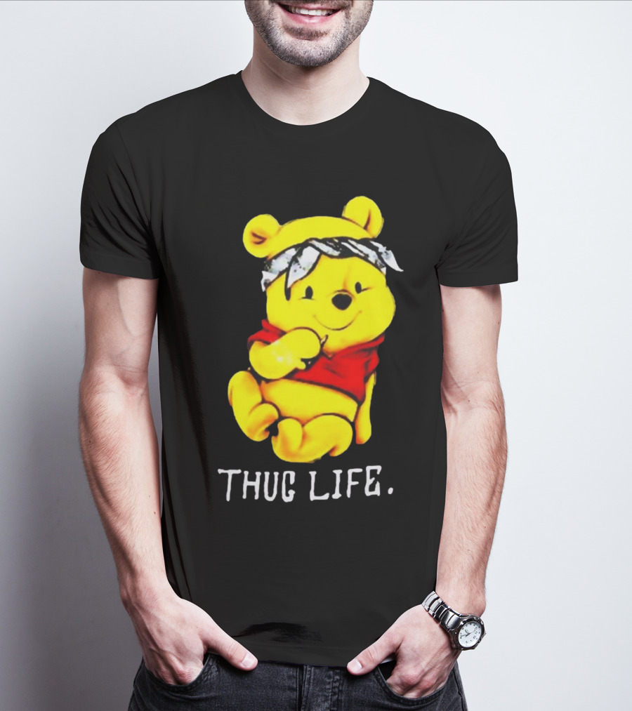 Rare Winnie The Pooh Thug Life Bandana T-Shirt
