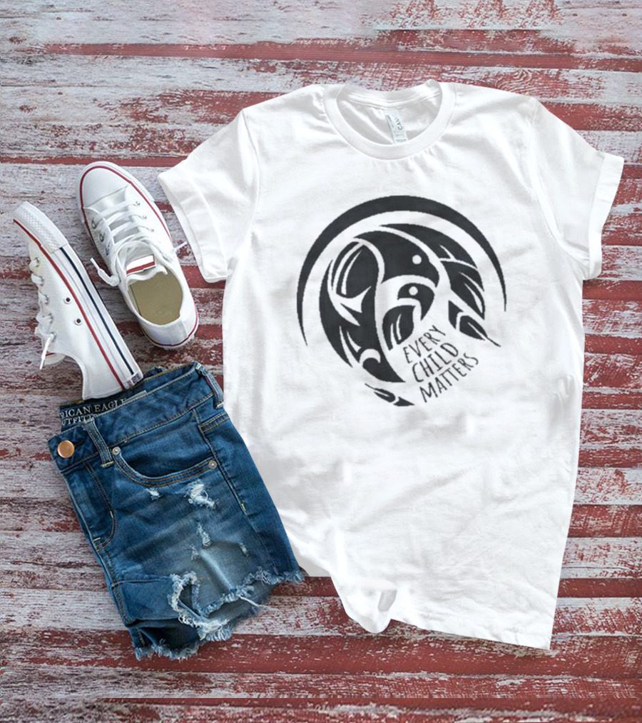 Red Rebel Armour Every Child Matters Indigenous Art Design With Tribal Symbols T-Shirt