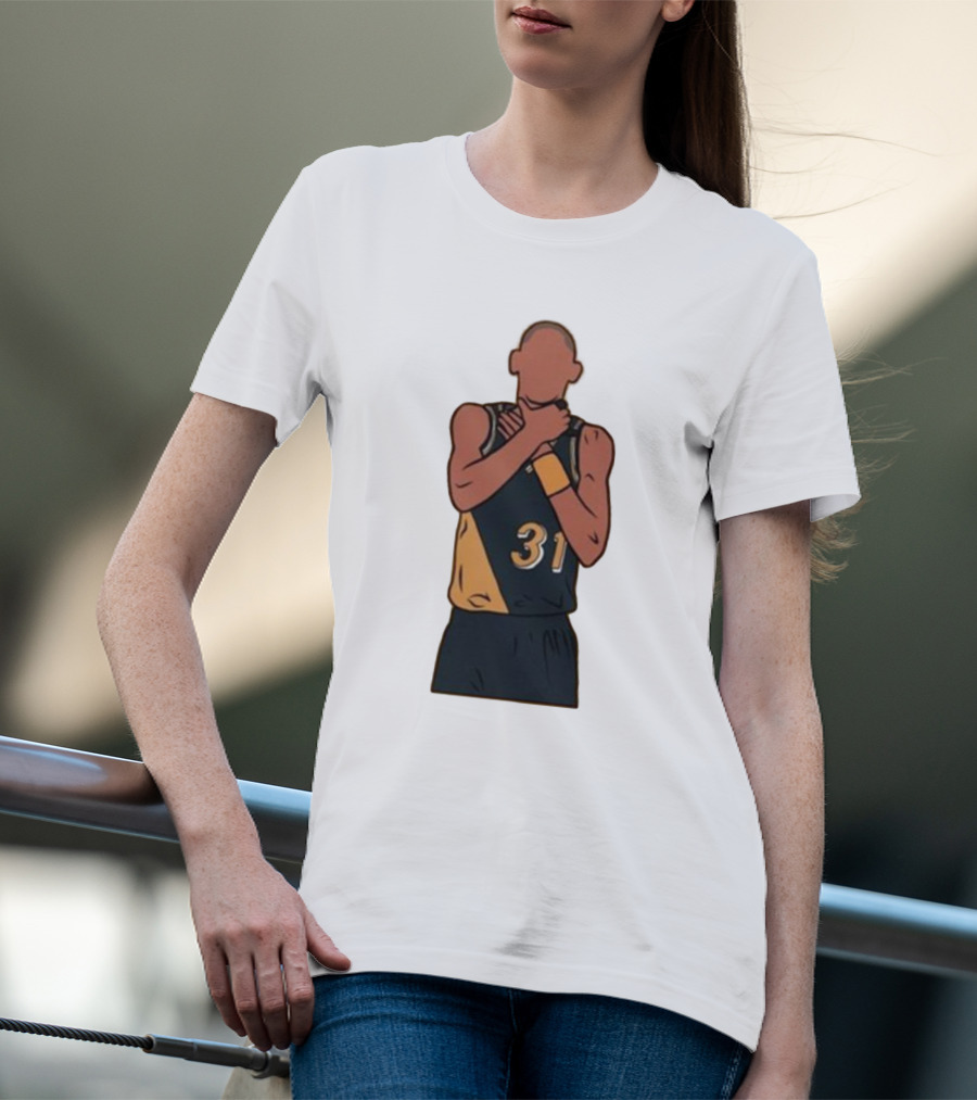 Reggie Miller Choke Gesture Number 31 Basketball T-Shirt