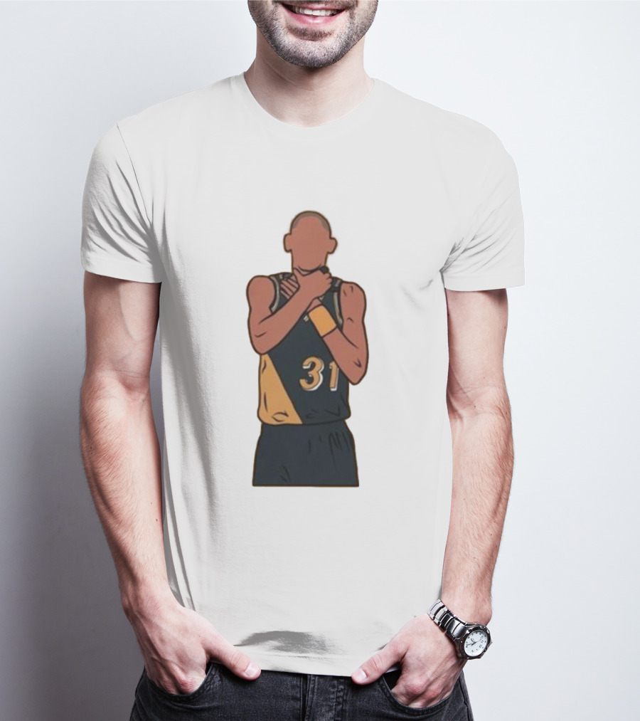 Reggie Miller Choke Gesture Number 31 Basketball T-Shirt
