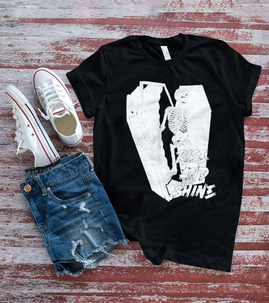 Rise And Shine Skeleton Emerging From Coffin T-Shirt
