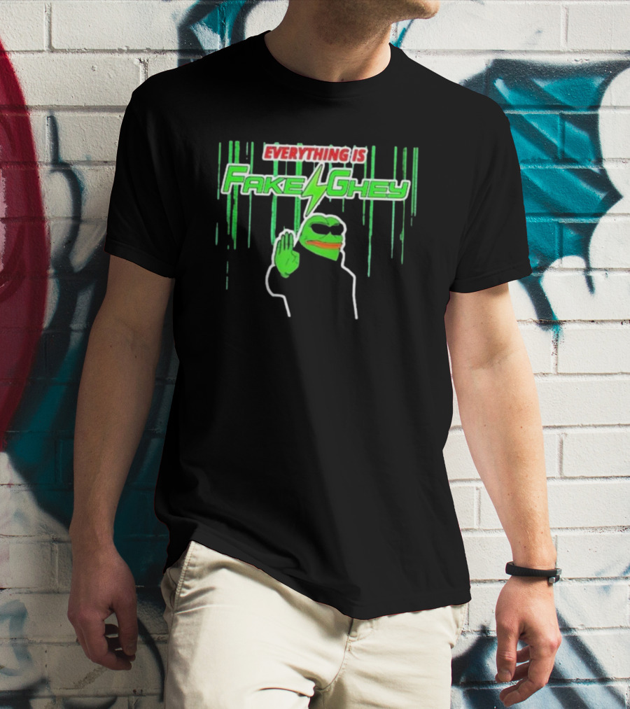 Riseofthenewmedia Everything Is Fake Ghey Pepe Meme T-Shirt