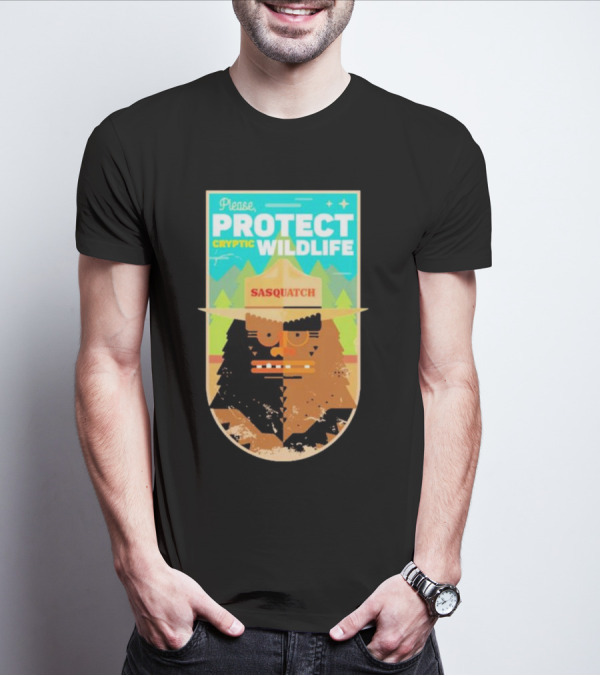 Please Protect Cryptic Wildlife Sasquatch T-Shirt