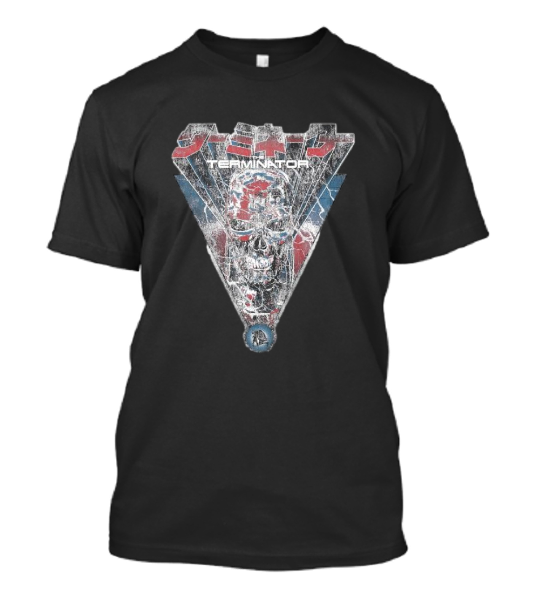 Terminator Kanji Retro Skull Lightning Glow In The Dark T-Shirt