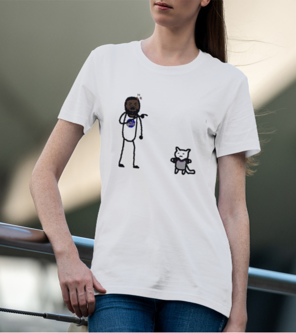 Draymond Basketball Angry Stick Figure With Paint Wearing Cat T-Shirt