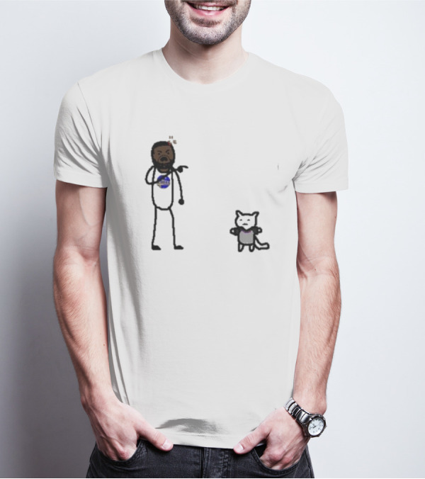 Draymond Basketball Angry Stick Figure With Paint Wearing Cat T-Shirt