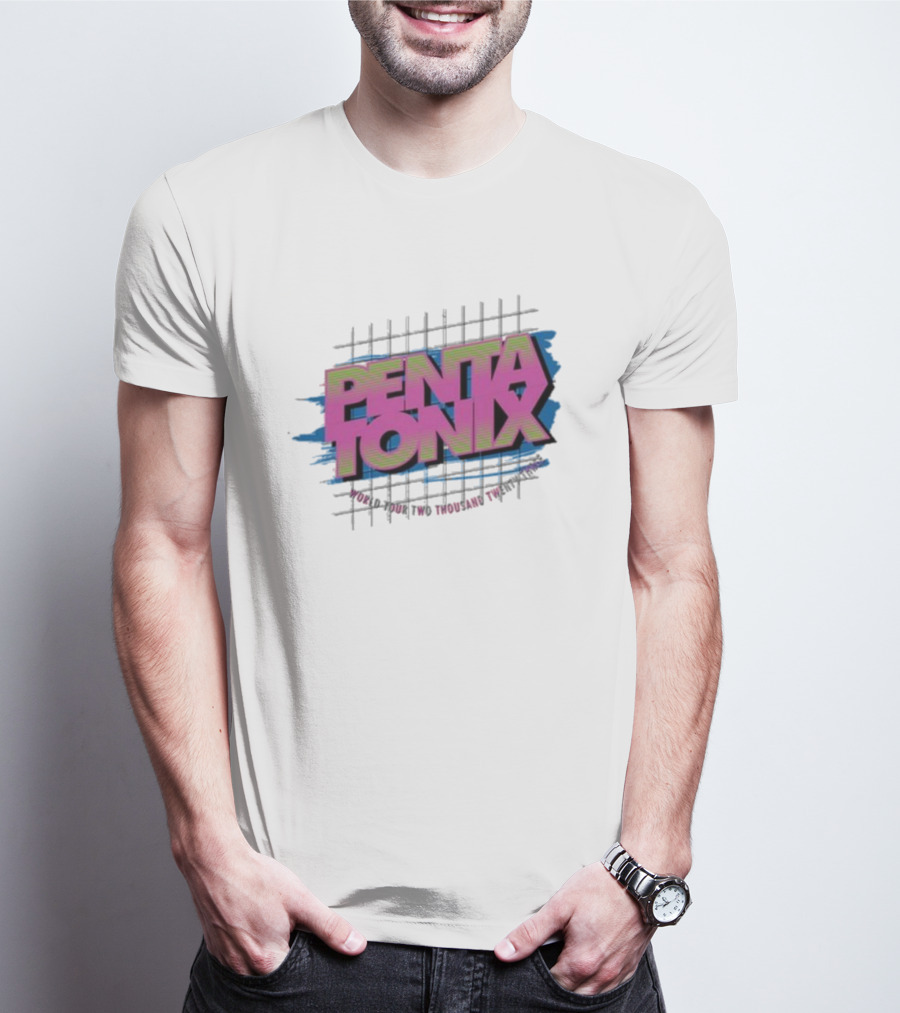 Pentatonix PTX Logo With Grid And Vibrant Colors T-Shirt