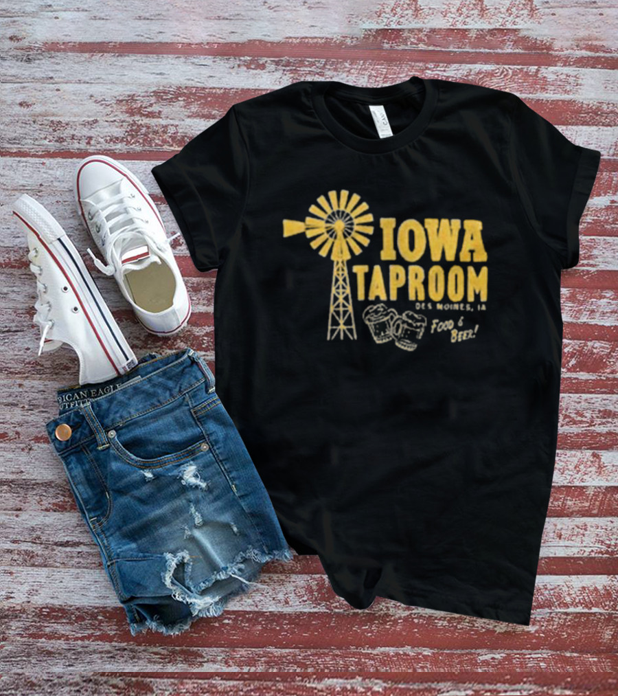 Iowa Taproom Des Moines Windmill Food And Beer T-Shirt