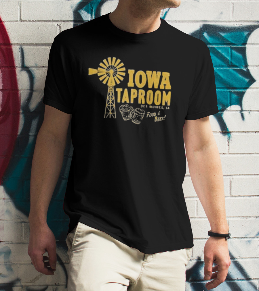Iowa Taproom Des Moines Windmill Food And Beer T-Shirt
