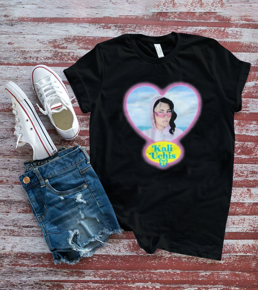 Kali Uchis Pastel Heart Portrait Butterfly T-Shirt