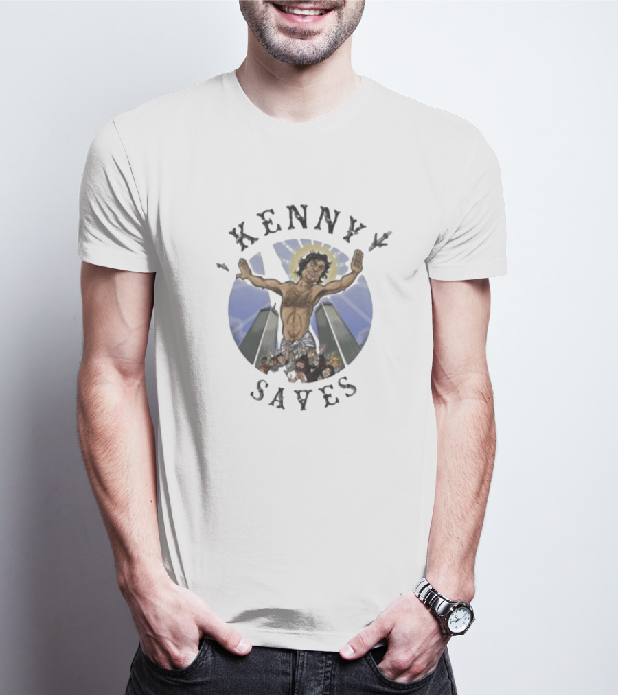 Kenny Saves Cross Icon With Crowd And Towers T-Shirt