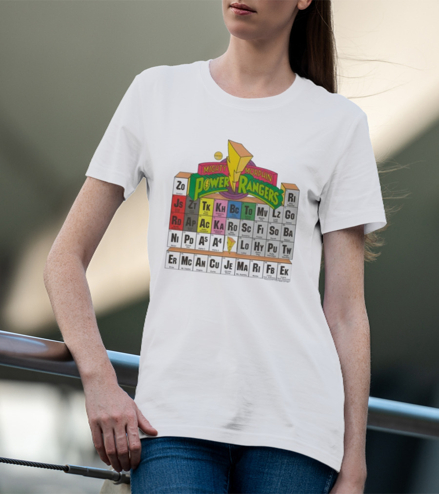 Mighty Morphin Power Rangers Morphing Periodic Table Elements T-Shirt