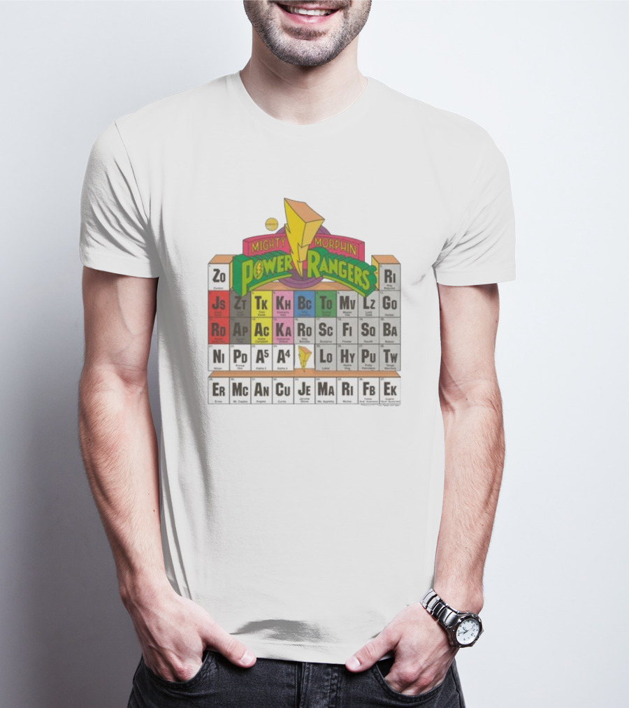 Mighty Morphin Power Rangers Morphing Periodic Table Elements T-Shirt