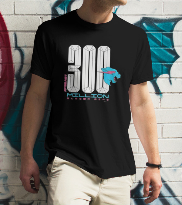 MrBeast 300 Million Subscribers Blue Panther T-Shirt