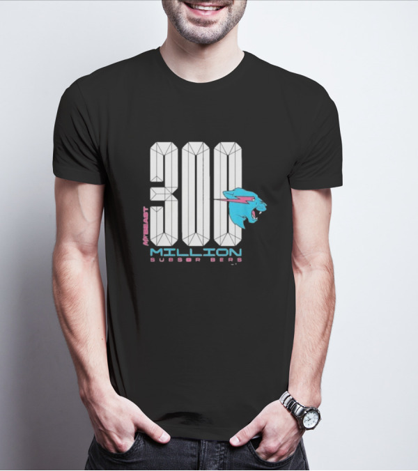 MrBeast 300 Million Subscribers Blue Panther T-Shirt