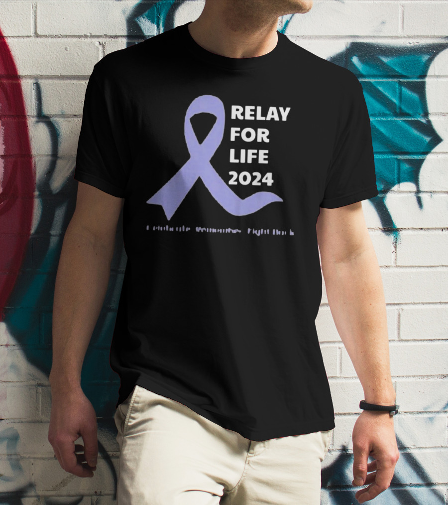 Omega Phi Alpha-Alpha Zeta Relay For Life 2024 Cancer Awareness Ribbon Celebrate Remember Fight Back T-Shirt