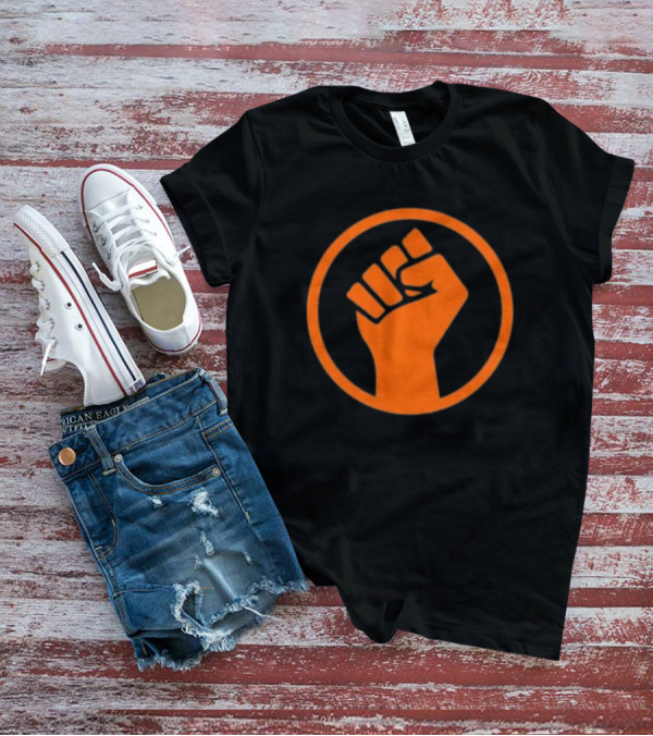 Mad Liberals Orange Fist Symbol In Circle T-Shirt
