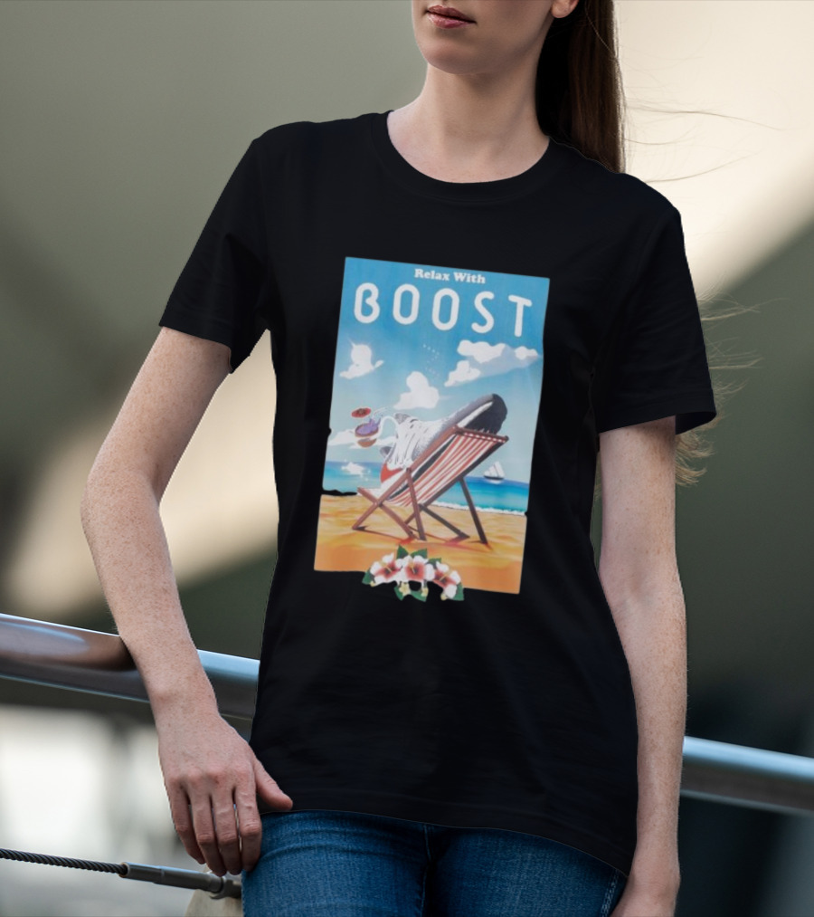 Relax With Boost Ultra Boost Beach Chair Scene T-Shirt