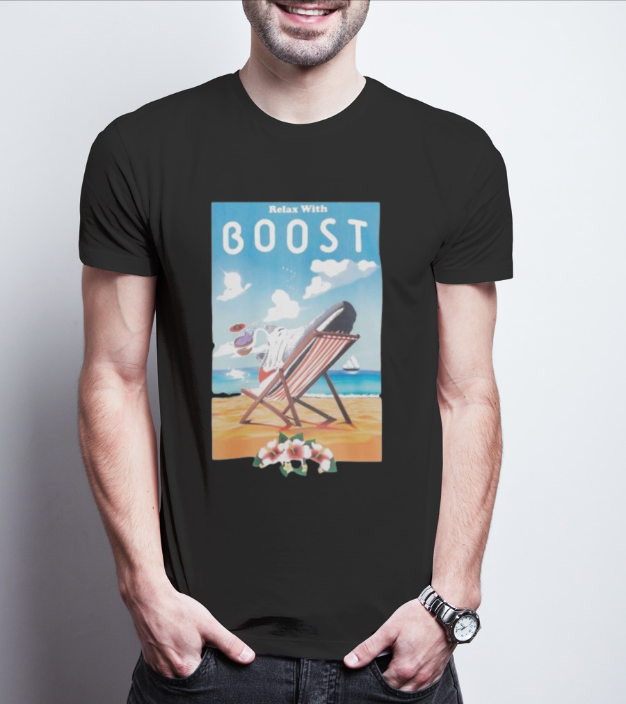Relax With Boost Ultra Boost Beach Chair Scene T-Shirt