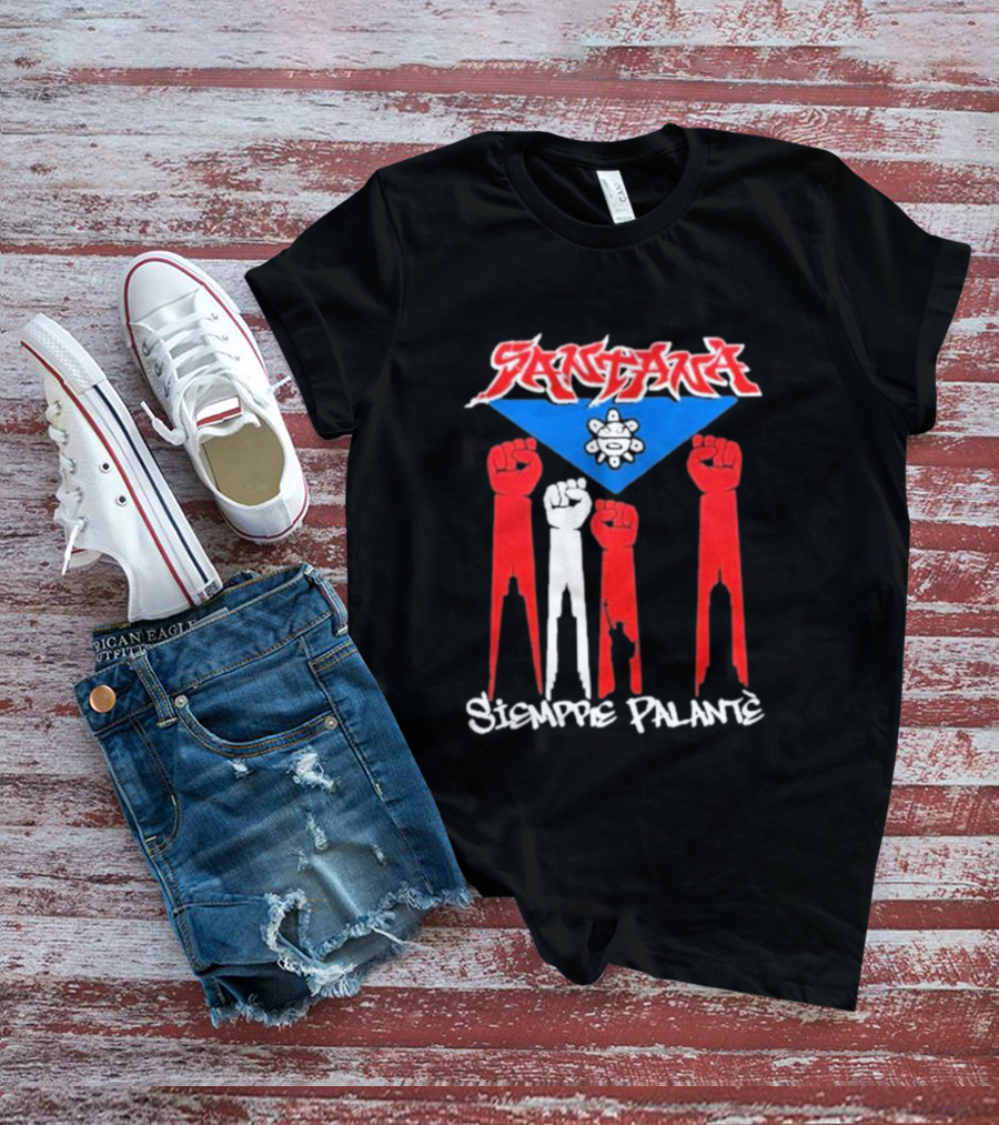 Santa Siempre Palantè Puerto Rican Flag Fists Revolution T-Shirt