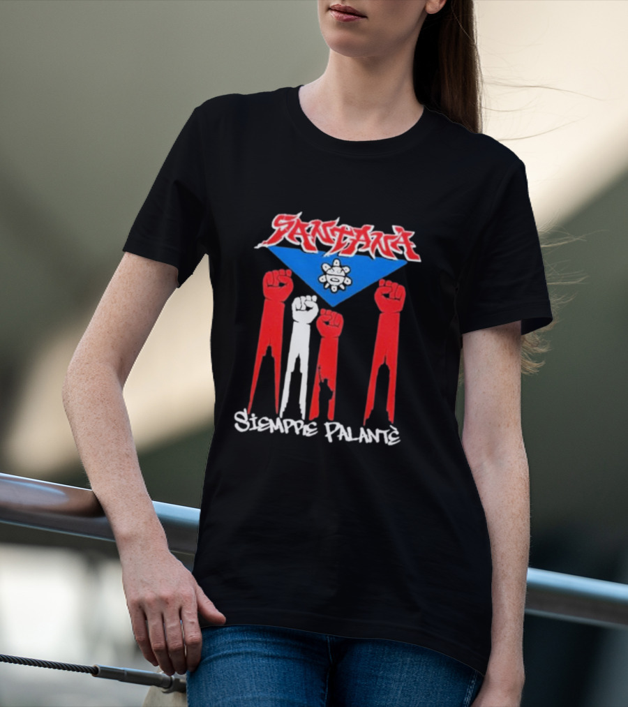 Santa Siempre Palantè Puerto Rican Flag Fists Revolution T-Shirt