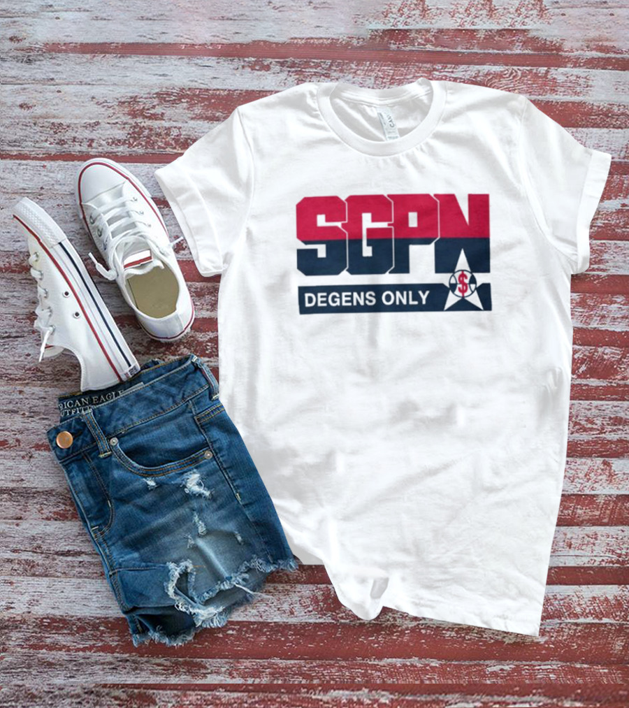 SGPN Degens Only Sports Gamblers Podcast Network Baseball Star T-Shirt