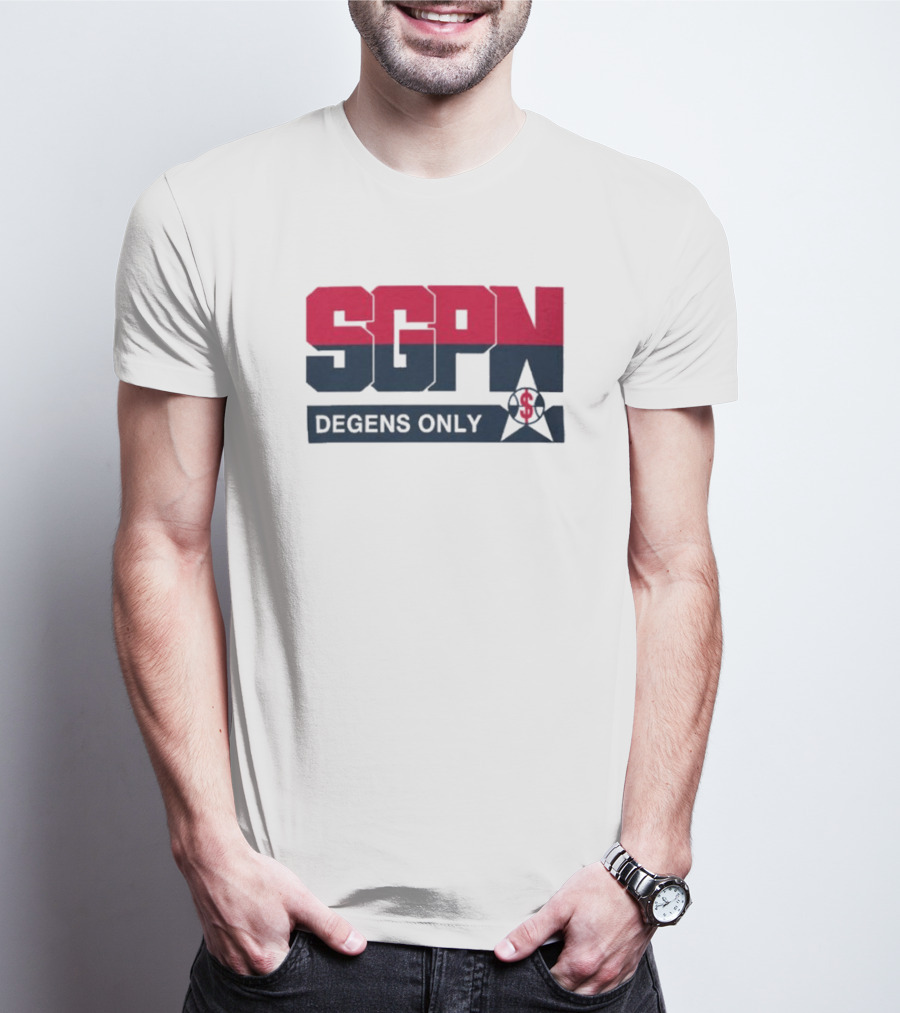 SGPN Degens Only Sports Gamblers Podcast Network Baseball Star T-Shirt