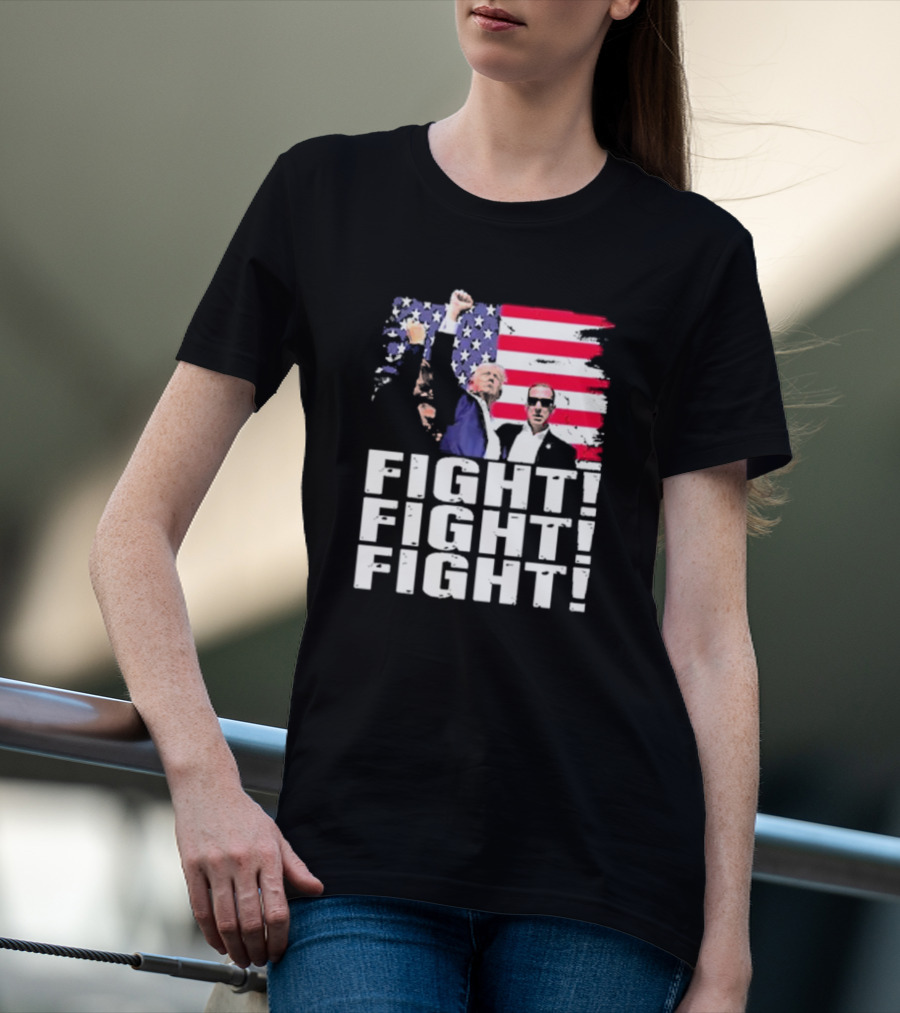 Fight Fight Fight Donald America Flag T-Shirt