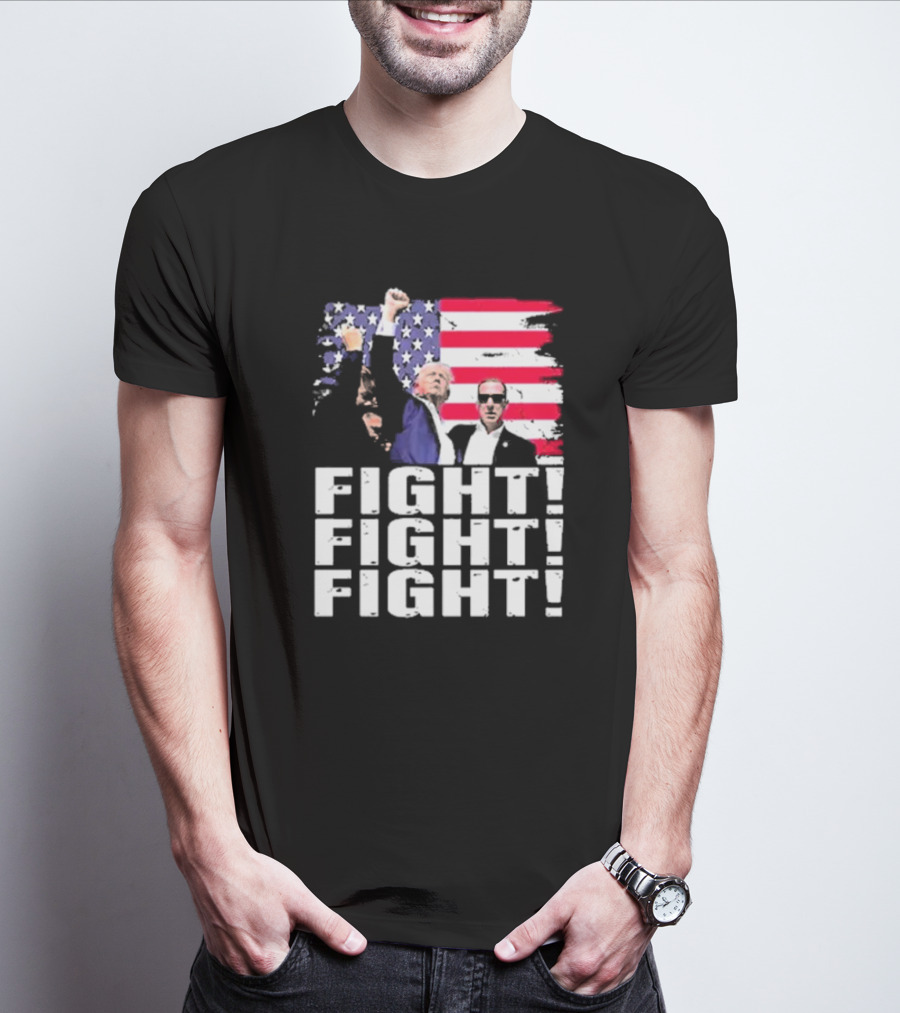 Fight Fight Fight Donald America Flag T-Shirt