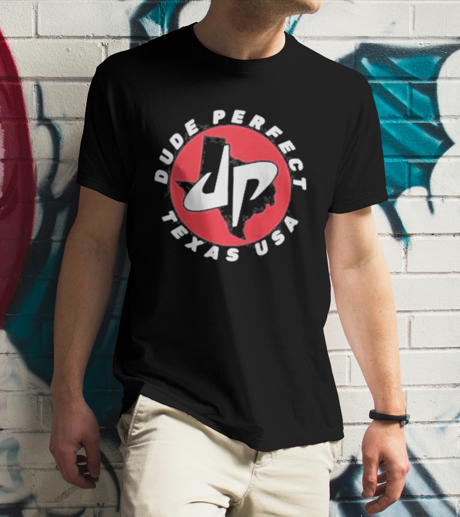 Dude Perfect DP Logo Texas USA Red Circle T-Shirt