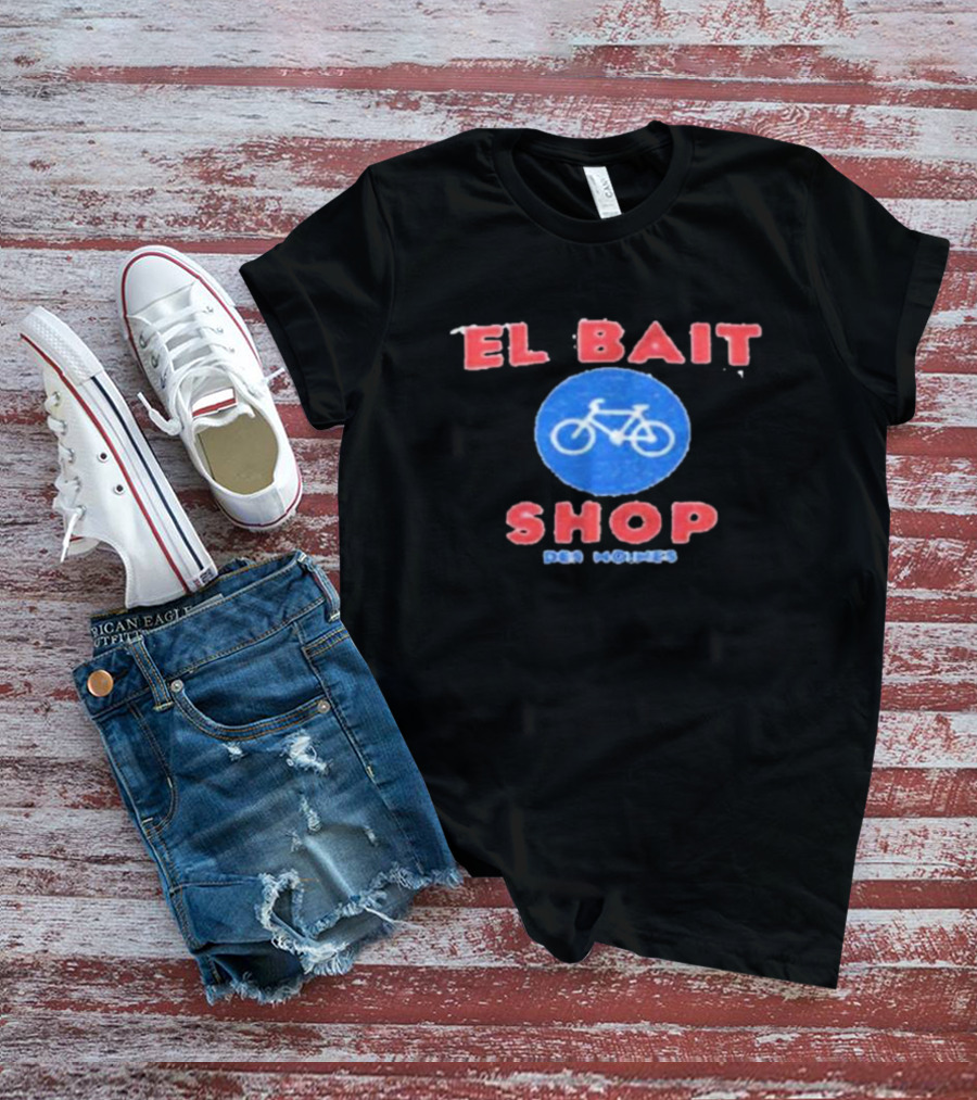 El Bait Bike Shop Des Moines With Blue Bicycle T-Shirt