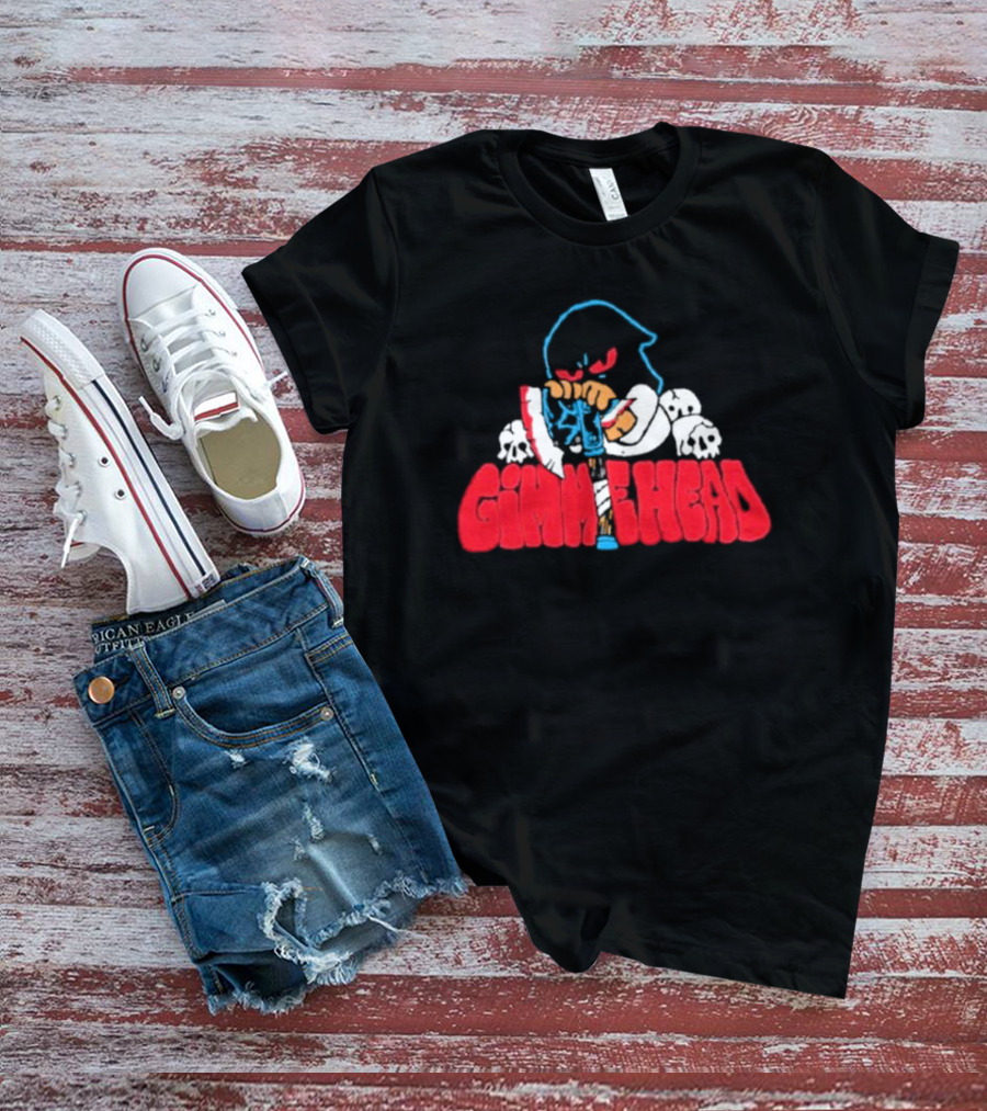Gimme Head Fckyoubaker Cartoon Skeleton Skulls T-Shirt