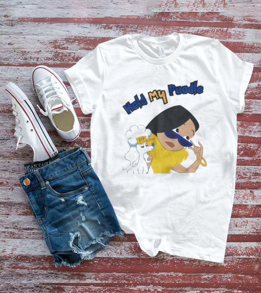 Hold My Poodle SGR Animated Character With Glasses T-Shirt