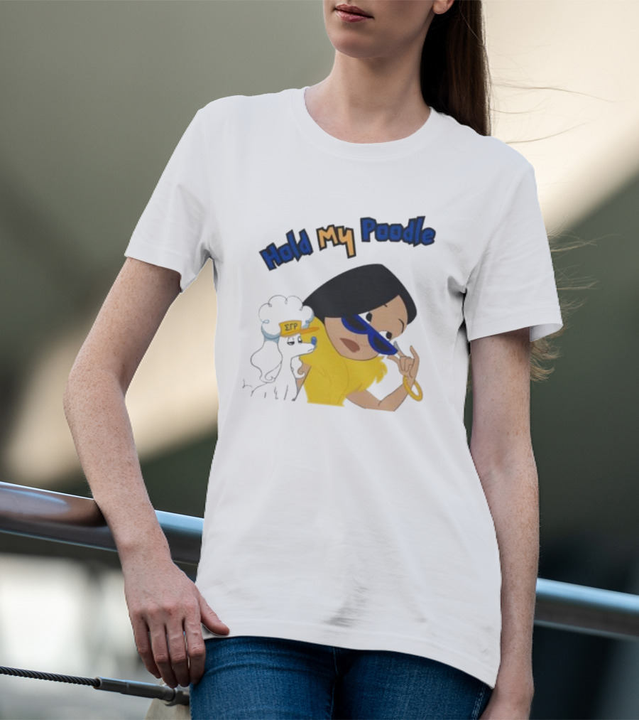 Hold My Poodle SGR Animated Character With Glasses T-Shirt