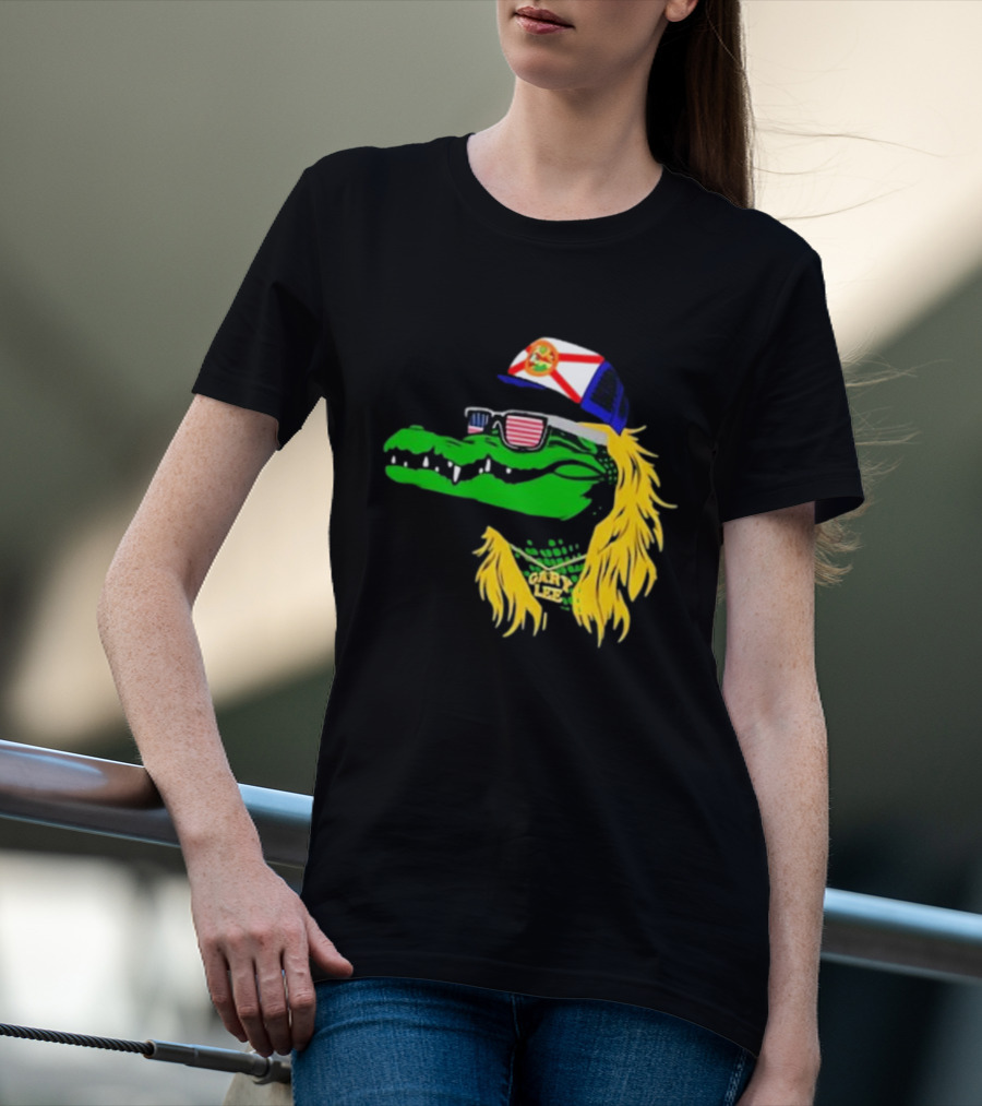 Conservativeant Wearing Gary Lee Gator With Trucker Hat And Sunglasses T-Shirt