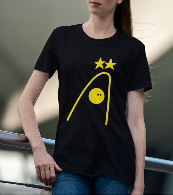 Dandies Badge Fitbatweets Yellow Stars Icon With Curve And Circle T-Shirt