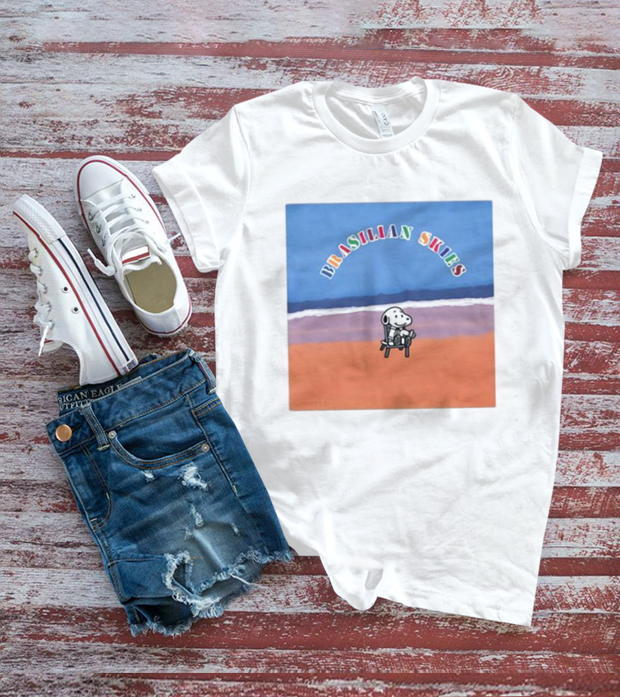 Brasilian Skies Snoopy Beach Scene T-Shirt