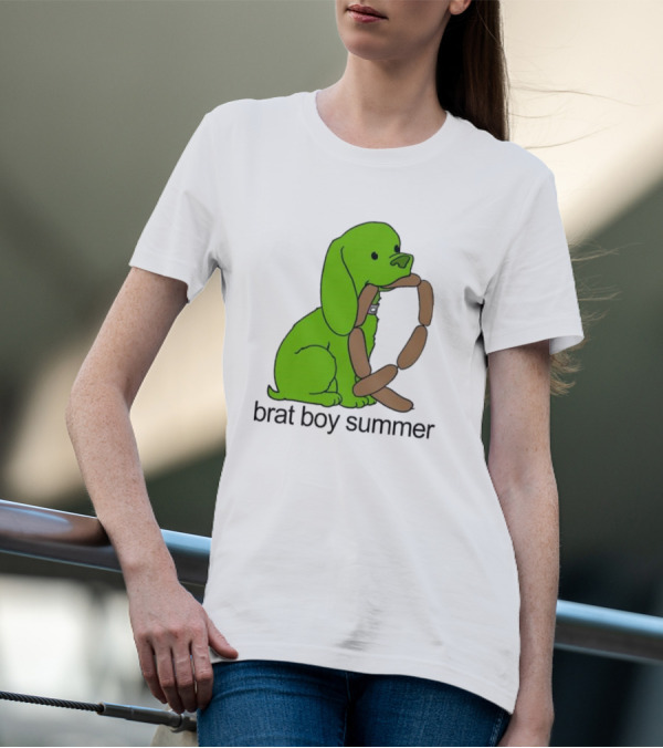 Brat Boy Summer Green Dog Sausage Chain T-Shirt