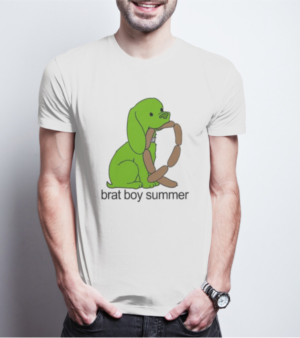 Brat Boy Summer Green Dog Sausage Chain T-Shirt
