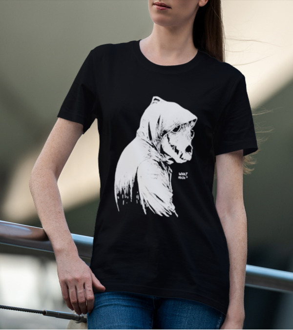 Massive Faceart What Mask Hooded Skull T-Shirt