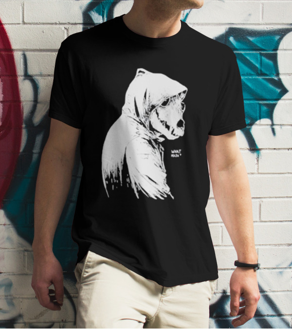 Massive Faceart What Mask Hooded Skull T-Shirt
