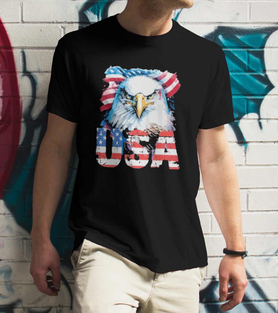 USA Patriot Eagle American Flag T-Shirt