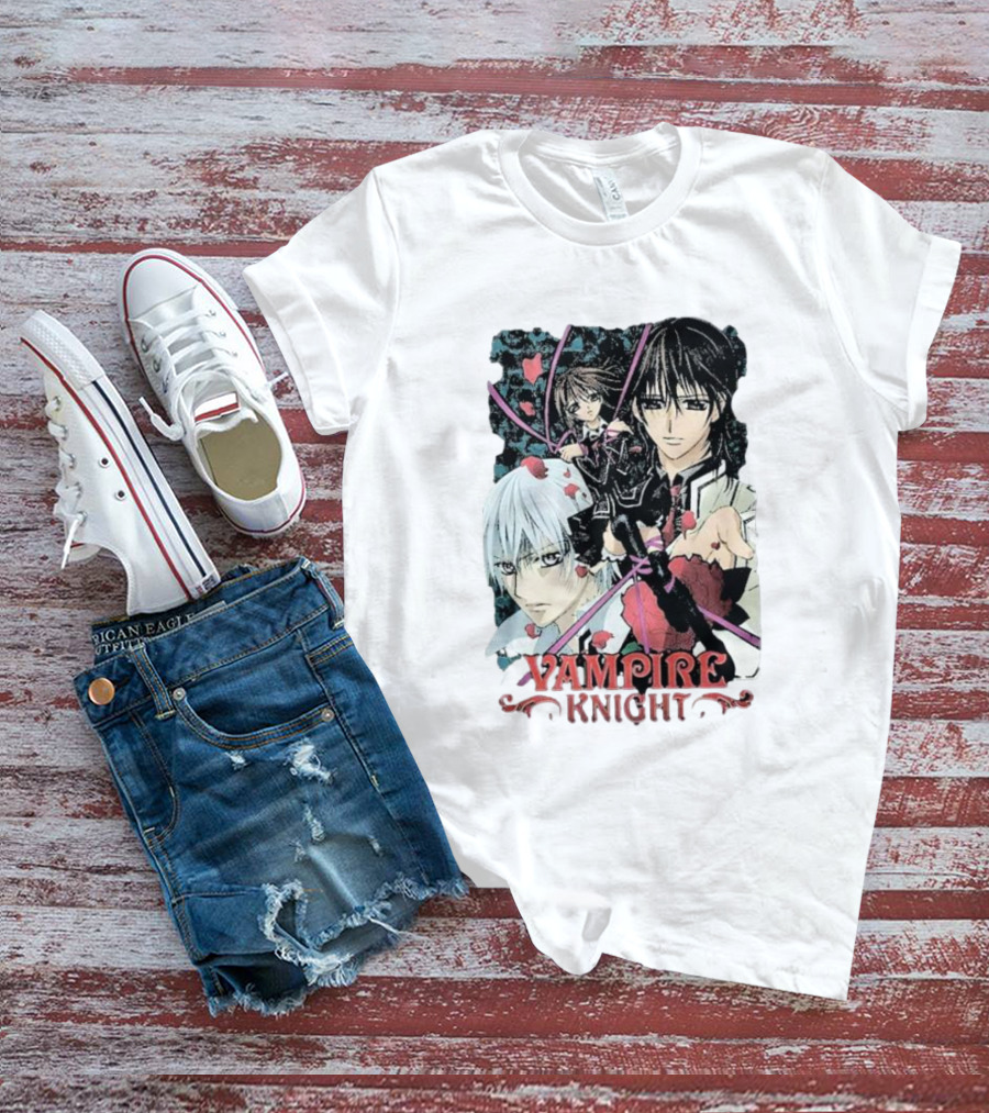 Vampire Knight Lovers Anime Characters Roses And Hearts T-Shirt