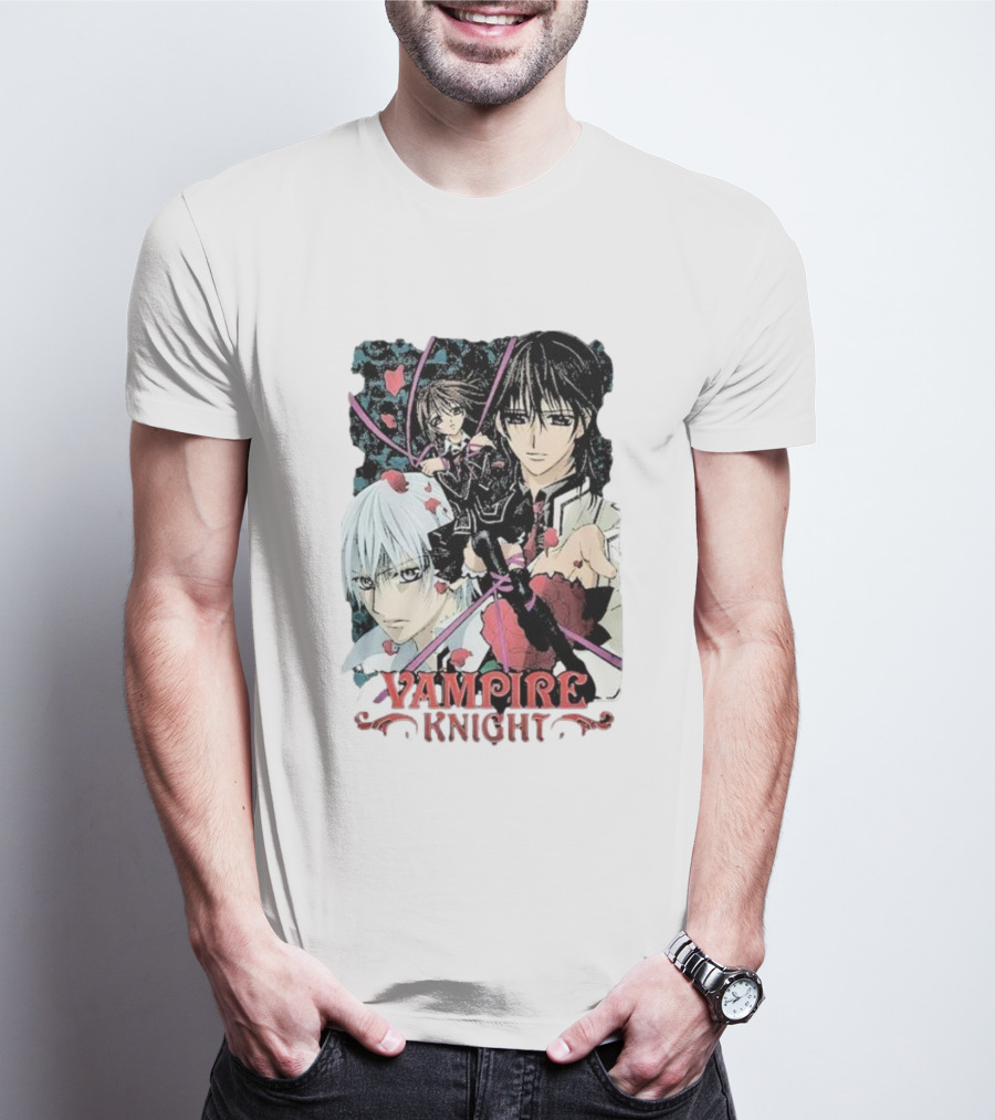 Vampire Knight Lovers Anime Characters Roses And Hearts T-Shirt