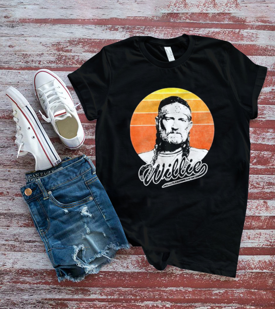 Willie Nelson Vintage Sunset Circle T-Shirt