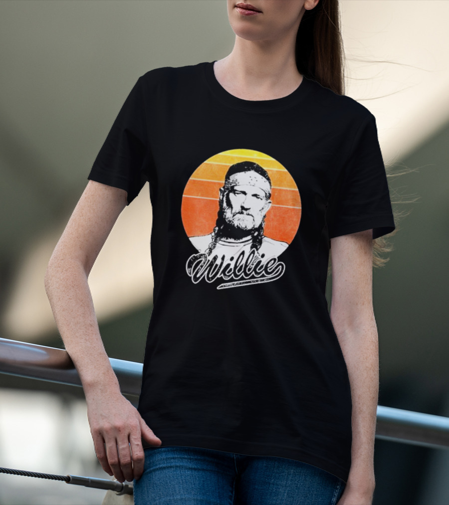 Willie Nelson Vintage Sunset Circle T-Shirt