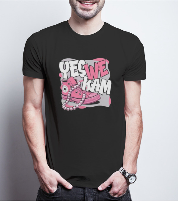 Yes We Kam Pink Boot Pearl Converse Sneaker T-Shirt