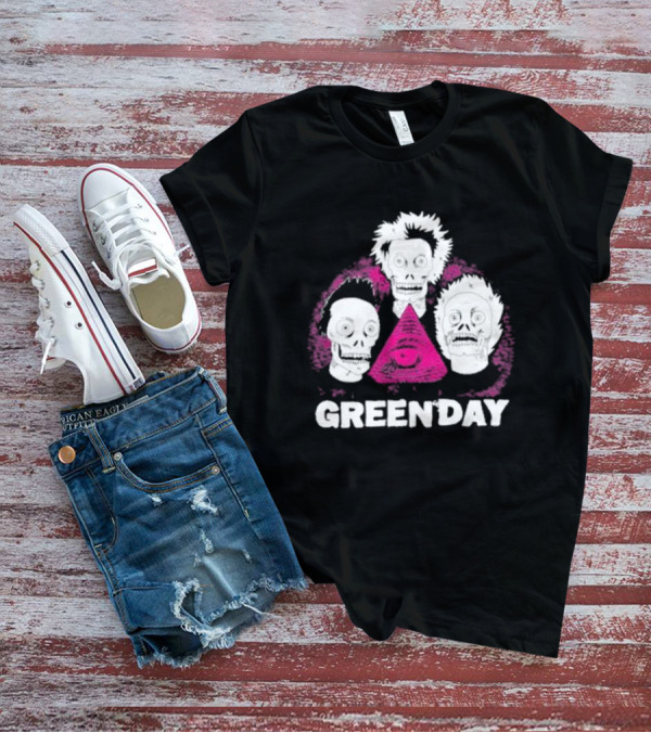 Green Day Skeletons Pink Eye Pyramid T-Shirt