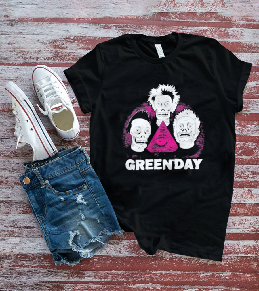 Green Day Zombie Pyramid Emo Skull T-Shirt